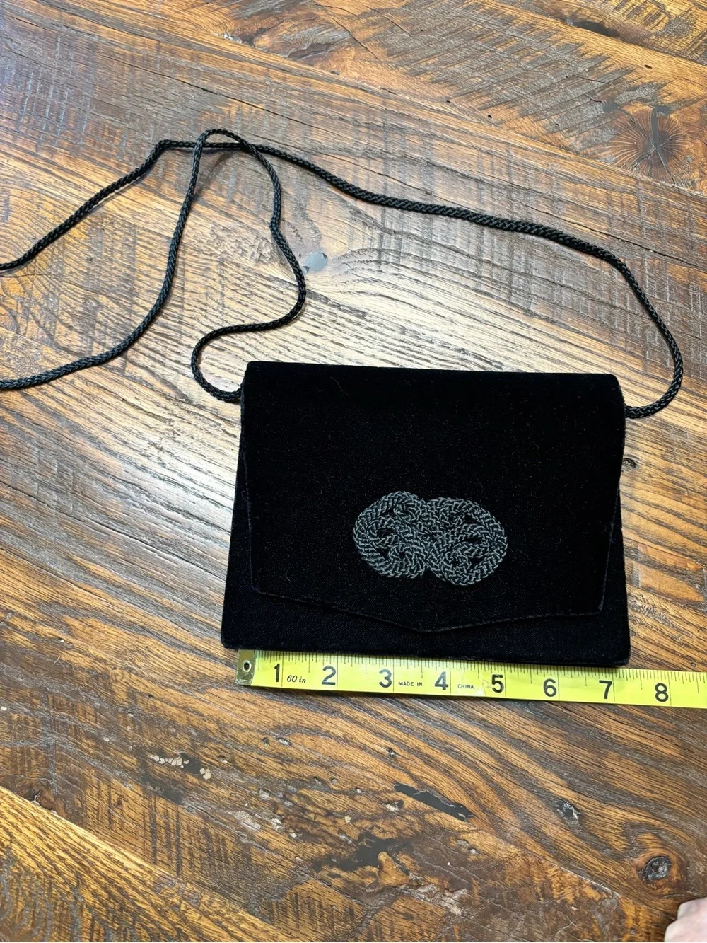 Vintage ‘80’s Black Velvet Structured shoulder bag/clutch-pristine condition!!